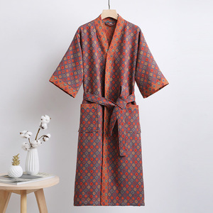 ChamXue pur coton Double couche gaze peignoir séchage rapide chemise de nuit absorbant l'eau vêtements de maison serviettes draps Couple - Product Image 6