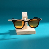 Support de Présentation pour Lunettes en Bois Personnalisable avec Logo, Style Naturel Moderne, Finition Brillante, Organisateur de Lunettes Durable