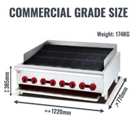 Gril à charbon de bois professionnel OUTE de 48 pouces en acier inoxydable pour comptoir, avec pierres de lave, pour restaurant et barbecue