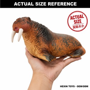 Figurine de jouet morsue en PVC marron, 26x17x12cm, jouet éducatif pour animaux marins, décoration de bureau pour enfants, garçons et filles, jouet éducatif - Product Image 1
