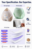 Commande en gros de sous-vêtements menstruels jetables anti-fuites 360°, haute absorption, pour femmes, logo personnalisé OEM