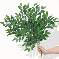 Feuille de jujube artificielle en soie pour décoration intérieure, accessoires de bouquet de mariage, arrangement de table de fête, style branche de 65 cm