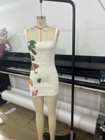 Nouvelle Robe Mini Ajustée Faite Main Perlée Style Français pour Femme, Collection Été 2026, Design Personnalisé, Idéale Plage et Extérieur
