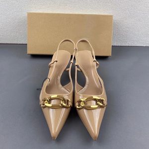 MOQ 1 Pair Chain Female <b>Shoes</b> Sexy Trendy Mules <b>Shoes</b> Heels for Women - Product Image 3