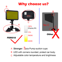 WOYO PDR010 Panneau de réparation de bosses sans peinture portable 12V LED, petit jaune, pour support lumineux PDR avec ventouse, fabriqué en matériau durable