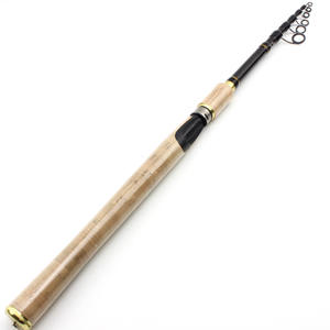 Ultra-corto Ultra-leggero retrattile bocca di cavallo canna di esca con manico in legno popolare canna da pesca per la pesca della spigola europa America - Product Image 1