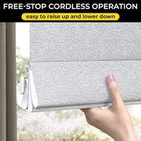Persianas Verticales Motorizadas Inalámbricas con Orificios Pequeños Integrados, Cortina Romana Opaca para Privacidad en el Hogar y Patio