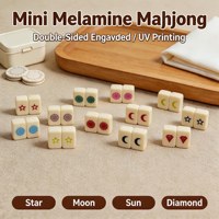 Mahjong miniature en mélamine 20 mm à motif personnalisé, gravure double face/impression UV pour le mahjong américain et cantonais, jeux de société et cadeaux
