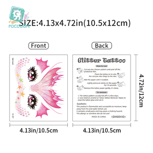 Tatouages temporaires scintillants Licorne Tigre DIY pour enfants, autocollants de tatouage temporaire à paillettes pour le visage pour filles et garçons, idéal pour les fêtes d'anniversaire - Product Image 3