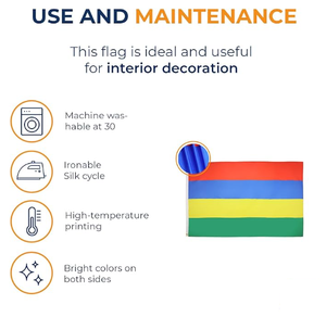 Personnalisé 75D Polyester 90*150cm Haute Qualité Rouge Bleu Jaune Vert <span class=keywords><strong>Ile</strong></span> <span class=keywords><strong>Maurice</strong></span> Drapeau de Pays pour les Activités de Plein Air - Product Image 6