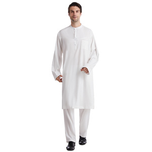 Thobe / Thawb pour hommes musulmans à col boutonné et manches longues, en polyester, style ethnique, direct usine, best-seller AliExpress <span class=keywords><strong>EBAY</strong></span> - Product Image 2