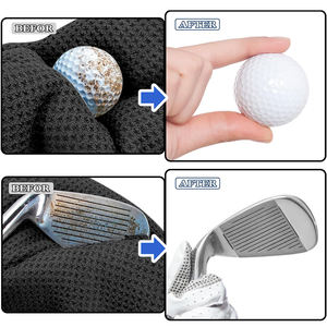 Serviette de golf en microfibre <span class=keywords><strong>avec</strong></span> pince à mousqueton Motif gaufré Crochet et boucle de fixation la serviette de nettoyage de golf pratique - Product Image 4