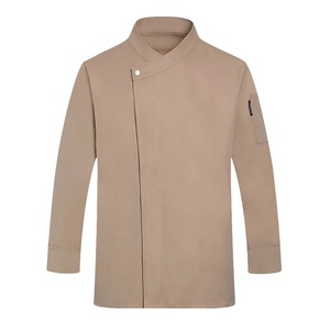 FUYI automnes hiver élégant hauts à manches longues imperméable à l'huile uniforme de chef pour Restaurant Bar dos cuisine <span class=keywords><strong>boulanger</strong></span> travail - Product Image 3