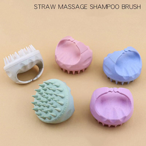 Nuevo cepillo de masaje de baño anticaída engrosado con mango de cuidado fresco, cepillo de champú de paja de trigo para el cuidado del cabello degradable, logotipo personalizado - Product Image 2