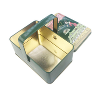 Boîte en fer blanc rectangulaire personnalisée de qualité alimentaire en gros, diverses tailles, boîte à lunch avec poignée pour le stockage alimentaire et l'emballage cadeau