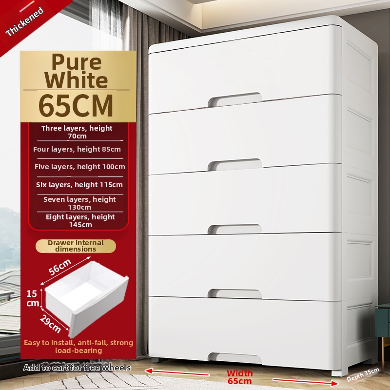 Gabinete grande de 65 cm - Cajón completo - Blanco puro
