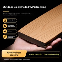 Revêtement de sol composite bois-plastique pour extérieur, co-extrudé, étanche, anti-corrosion, durable, design luxe léger, emboîtable