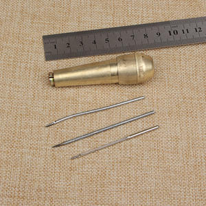 Aiguille et fil pour réparation chaussure poinçon <span class=keywords><strong>Crochet</strong></span> ensemble d'outils aiguilles à coudre faisant semelle reliure <span class=keywords><strong>livre</strong></span> poinçonnage trous - Product Image 5