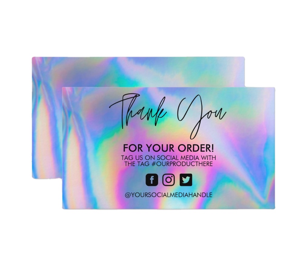 guangzhou factory foiling printing creative custom rainbow holographic business card