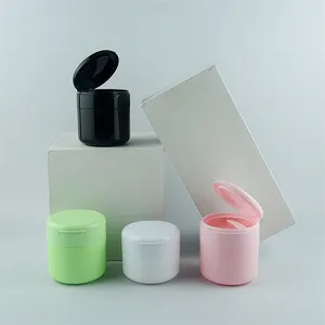 Ilear热销100克150克透明绿色粉色白色黄色便宜空塑料翻盖瓶盖罐用于牙粉和奶油