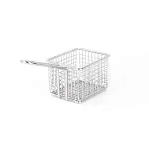 Factory Stainless Steel Fryer Basket With Handle Kitchen Metal Frying Chips Or French Fries For Fried Chicken Or Chip