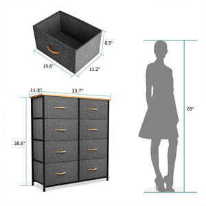 OEM&ODM Custom logo Drawer Boxes <b>Storage</b> <b>Storage</b> Chest of Drawers with Removable Fabric Bins Luxury Clothes 4x4 Drawers - Product Image 3