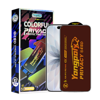 Protection d'écran en verre trempé coloré pour la confidentialité, film anti-espion miroir ESD pour iPhone 16 Pro Max 15 Plus 14 13 12 11 Pro XS XR