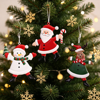 Décorations de Noël suspendues pour arbre de Noël, Père Noël avec panneaux Joyeux Noël, blanc, rouge et vert