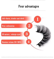 Faux cils en gros, volumineux, épais, bouclés, à pointes denses, en bande complète, effet fourrure, pour extension de cils et maquillage