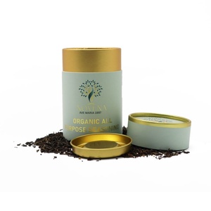 Emballage en tube rond biodégradable personnalisé avec impression à l'encre de soja de qualité alimentaire pour thé, café, matcha, épices, noix - Product Image 3