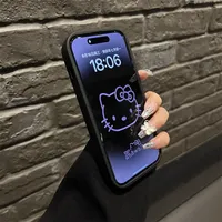 Funda personalizada para iPhone 16 Pro Max con diseño de gatos para parejas, funda protectora suave de dibujos animados para iPhone 17