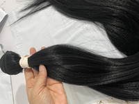 Nouvelles extensions de cheveux en fibre protéique, cheveux humains, trame double, ondulation lisse et soyeuse, 30 pouces, 100-120g, 4 pièces, tête entière
