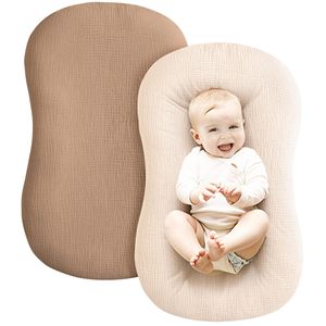 Cover per lettino rimovibile alla moda in maglia di mussola di cotone organico tinta unita per uso domestico o alberghiero - Product Image 2