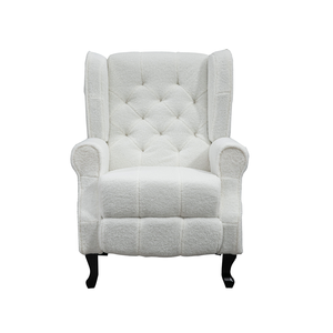 Sillón de salón de lujo de tela blanca, cómodo sillón reclinable <span class=keywords><strong>individual</strong></span> de empuje hacia atrás - Product Image 4