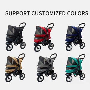 JXB 折りたたみ式スタイリッシュ特大犬猫用ベビーカー 3輪オールテレインペットトロリー 25kg以上の犬用 アウトドアアドベンチャー - Product Image 6