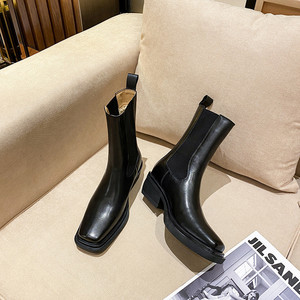 <span class=keywords><strong>Stivali</strong></span> da <span class=keywords><strong>Donna</strong></span> abito punta quadrata stivaletti in vera pelle ragazze 2022 inverno Chelsea Botas Damen Scarp <span class=keywords><strong>Donna</strong></span> - Product Image 5