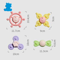 Nouveau jouet souple en silicone classique pour bébé jeu de ventouse ensemble de dentition rotatif avec jouet rotatif pour les nouveau-nés de dentition