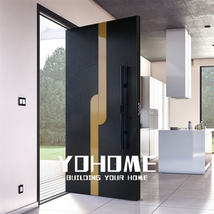 Puertas de seguridad europeas de alto estándar para casa puertas exteriores <span class=keywords><strong>blindadas</strong></span> para casas porte blinde Maison puerta delantera negra - Product Image 4