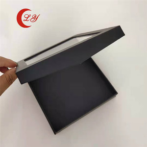 Black Gift Matt Black Custom Magnetic Closure Paper Luxurious Jewelry Gift Box Packaging With PVC Window