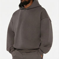 Sweat-shirt à capuche en coton à épaules tombantes de 500 g/m², fabricants de sweats-shirts vierges en laine et polyester, surdimensionné, de haute qualité, personnalisé par des designers