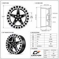 Jantes forgées CF 18 19 pouces 5x114.3 PCD 56.1 CB pour voitures particulières, compatibles avec WRX VA VB, jantes personnalisées sur mesure ODM