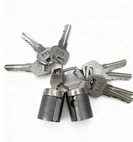 Cilindro de Cerradura Rectangular de Alta Resistencia con 4 Llaves Computarizadas para Candado de Mercado de Hierro, Núcleo de Latón con Llaves de 2 Ranuras