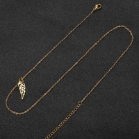 Collar de Alas de Ángel de Acero Inoxidable con Baño de Oro Rosa de 18K y PVD, Sin Deslustre, al por Mayor, para Mujer