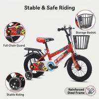 Vélo pour enfants de haute qualité de la marque YBQ, 12-20 pouces, avec roues d'apprentissage lumineuses et panier de rangement, pour les enfants de 3 à 12 ans