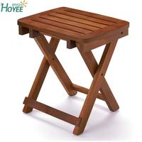 En gros usine direct Naturel Tabouret Pliant Banquette De Douche Entièrement Assemblé Siège De Douche En Teck Pliable siège En Bois