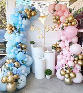 Baby Shower Género Revelar Suministros Decoración para fiestas de cumpleaños Globos Rosa Azul Oro Globo Guirnalda Arco Kit Globo de látex cromado - Product Image 1