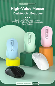 Toptan bilgisayar kablosuz fare BT + 2.4G kablosuz çift bağlantı şarj edilebilir sessiz fare tabletler PC için uygun - Product Image 2