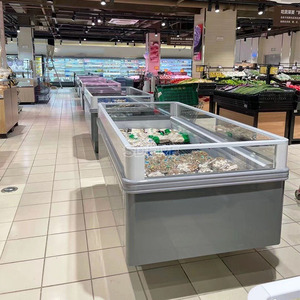 Congélateur îlot double température pour supermarché, réfrigérateur vitrine à ouverture par le haut - Product Image 2