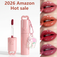 Offre Spéciale – Gloss à Lèvres Non Transférable, Non Collant, Effet Scintillant Rose Personnalisé avec Breloques – Marque Privée