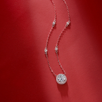Collier pendentif Zanlong Fashion en argent sterling S925 plaqué rhodium avec pierre de moissanite 1 carat et diamant, chaîne à breloques